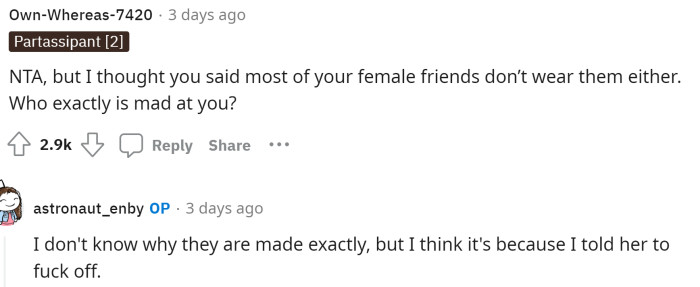 People had additional questions about the friend and what she was really upset about.