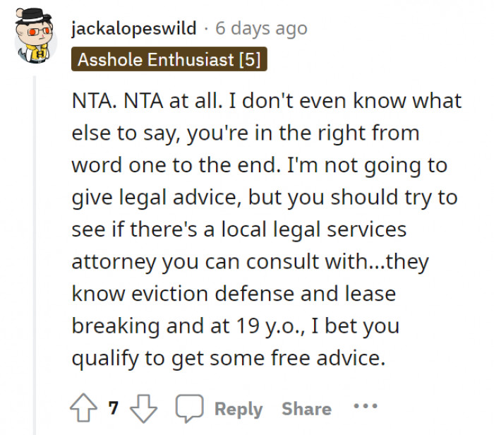 Let’s see if that legal opinion might change your roommate’s mind. Hopefully.