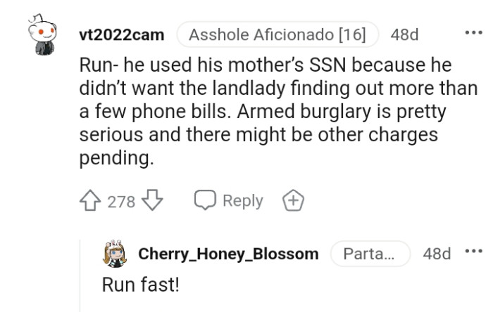 Armed burglary is quite serious, and there might be other pending charges.