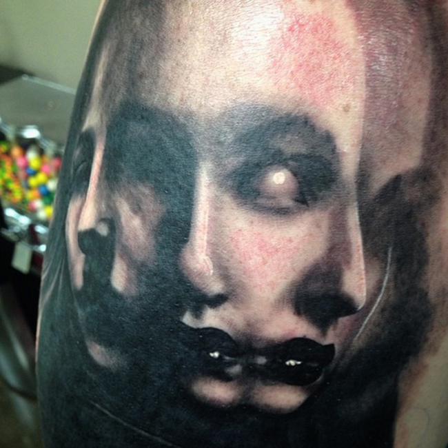 16. The transformation from normal human to spooky specter on one arm