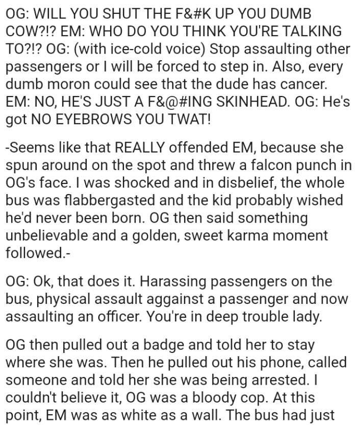 She spun around on the spot and threw a falcon punch in the OP's face