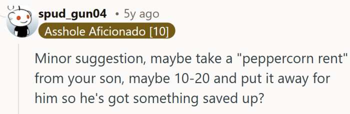 A “peppercorn rent” makes an appearance, the kind of token payment that boomerangs back as future savings.