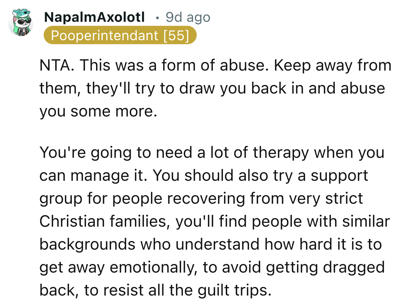 OP Will Need A Lot Of Therapy