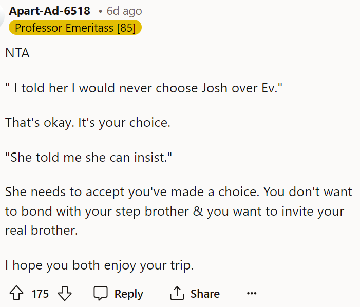She really can't insist, especially when it comes to giving him a choice. Or so he thought he had a choice.
