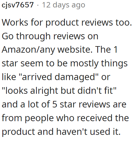 Apparently, it works for product reviews, too.