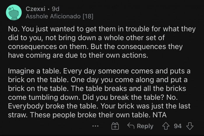 The consequences they have coming are due to their own actions.