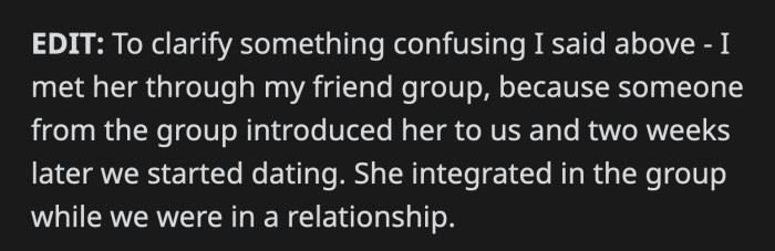 OP clarified that they had a mutual friend introduce them