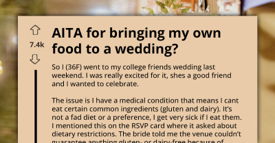 Woman Brings Own Meal to Wedding After Venue Can’t Meet Her Dietary Needs