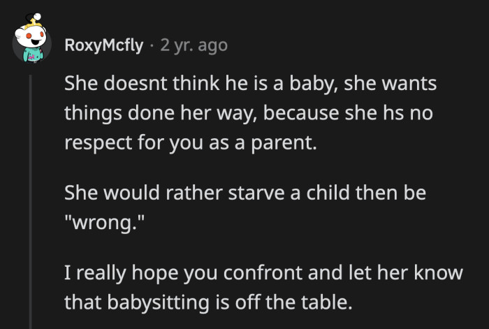 This Should Be Enough Reason for MIL to Never Babysit Again. OP's Kid May Have Had Fun, But Is It Worth Him Going Hungry for Hours When Food Is Within Reach?