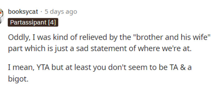 This is something we were also relieved by but also we don't know why it is that big of a deal to her honestly.