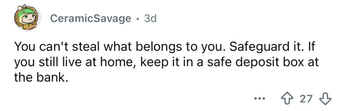 You can’t steal what is rightfully yours.