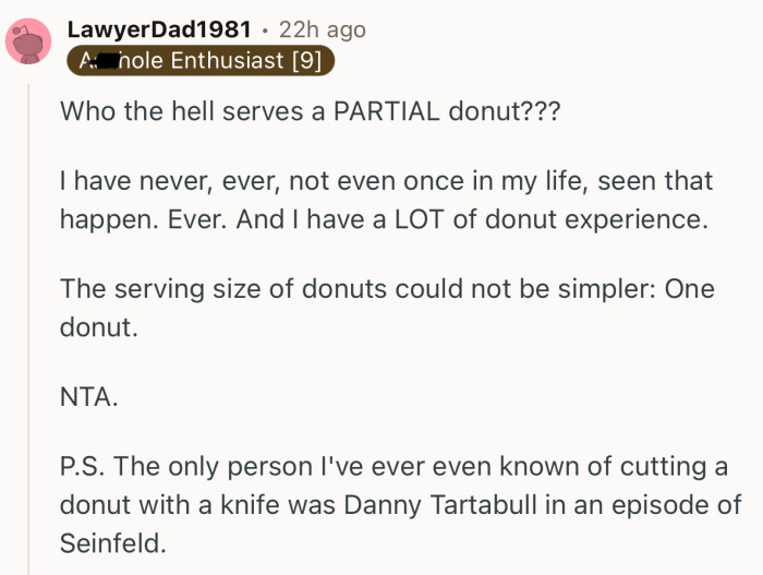 “The serving size of donuts could not be simpler: One donut.”