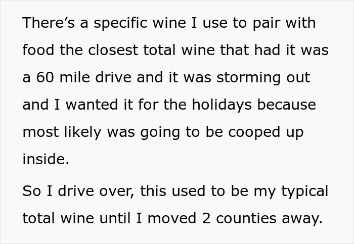 There is a specific wine OP uses