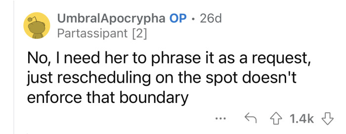 That still doesn't enforce any boundaries.