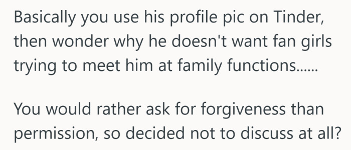 When the dating profile is built on borrowed fame, the family boundary suddenly makes a lot more sense.