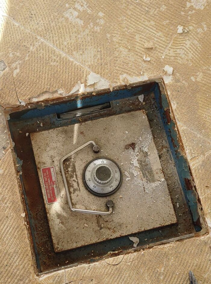 8. This floor safe was revealed when homeowners renovated the house. Sadly, it was empty.