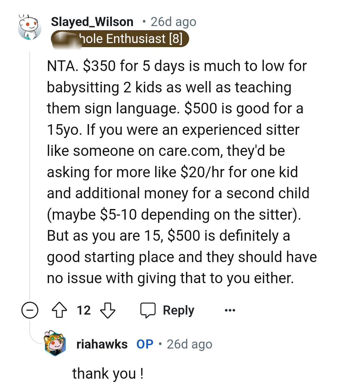 Experienced Sitters Would Be Asking for More