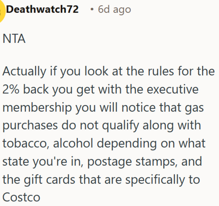 OP was right - Costco's 2% reward quietly excludes several common purchases