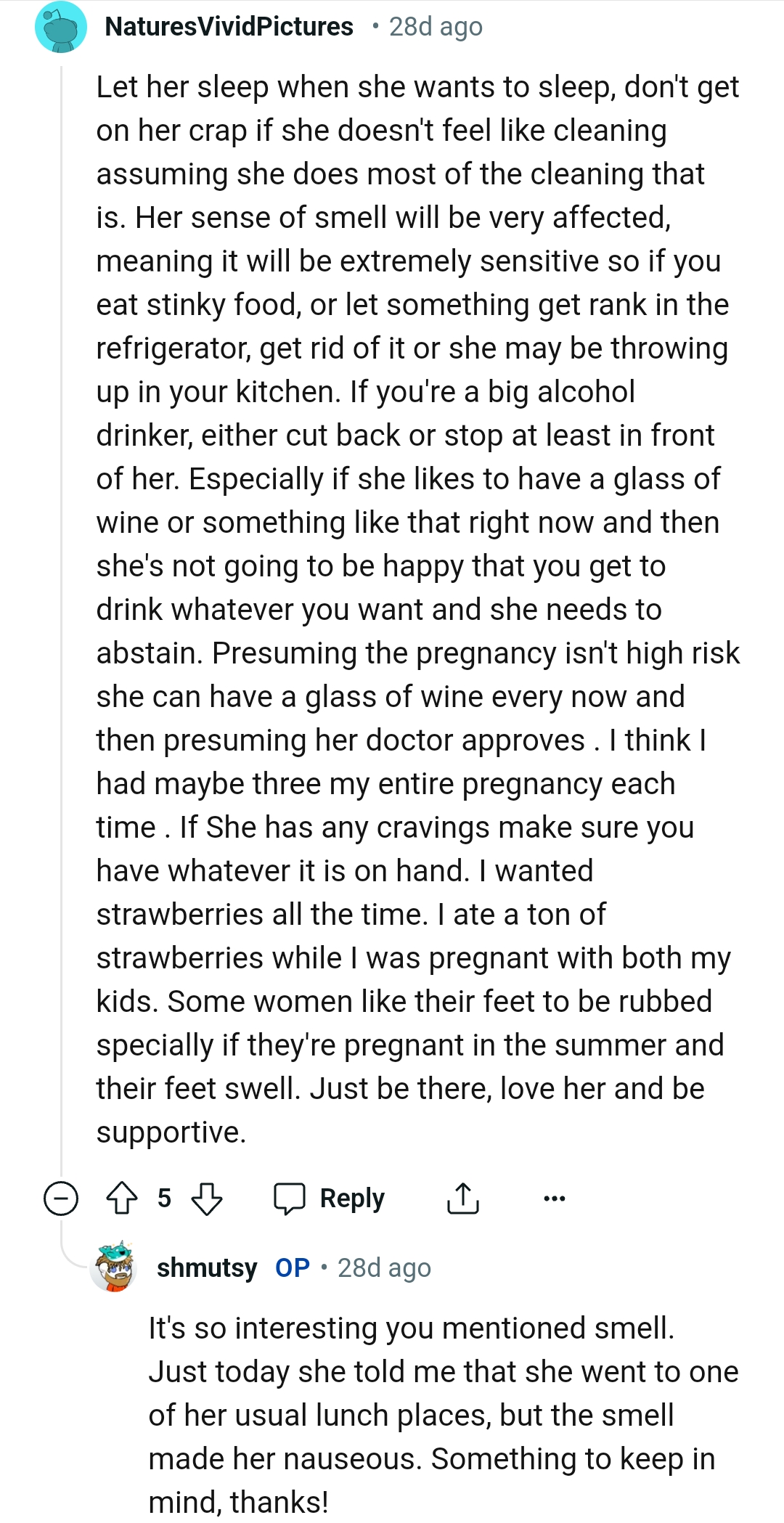 20. Letting her sleep