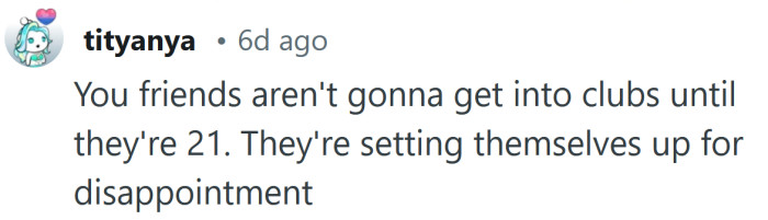 They're setting themselves up for disappointment.