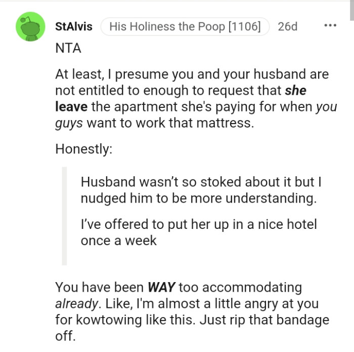 And here are a bunch of the top comments by other redditors