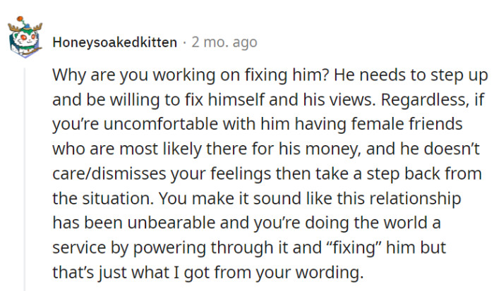 Reworking an unbearable relationship will just drain you, OP.