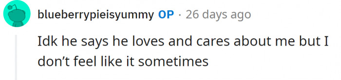 And his actions do not reflect that.