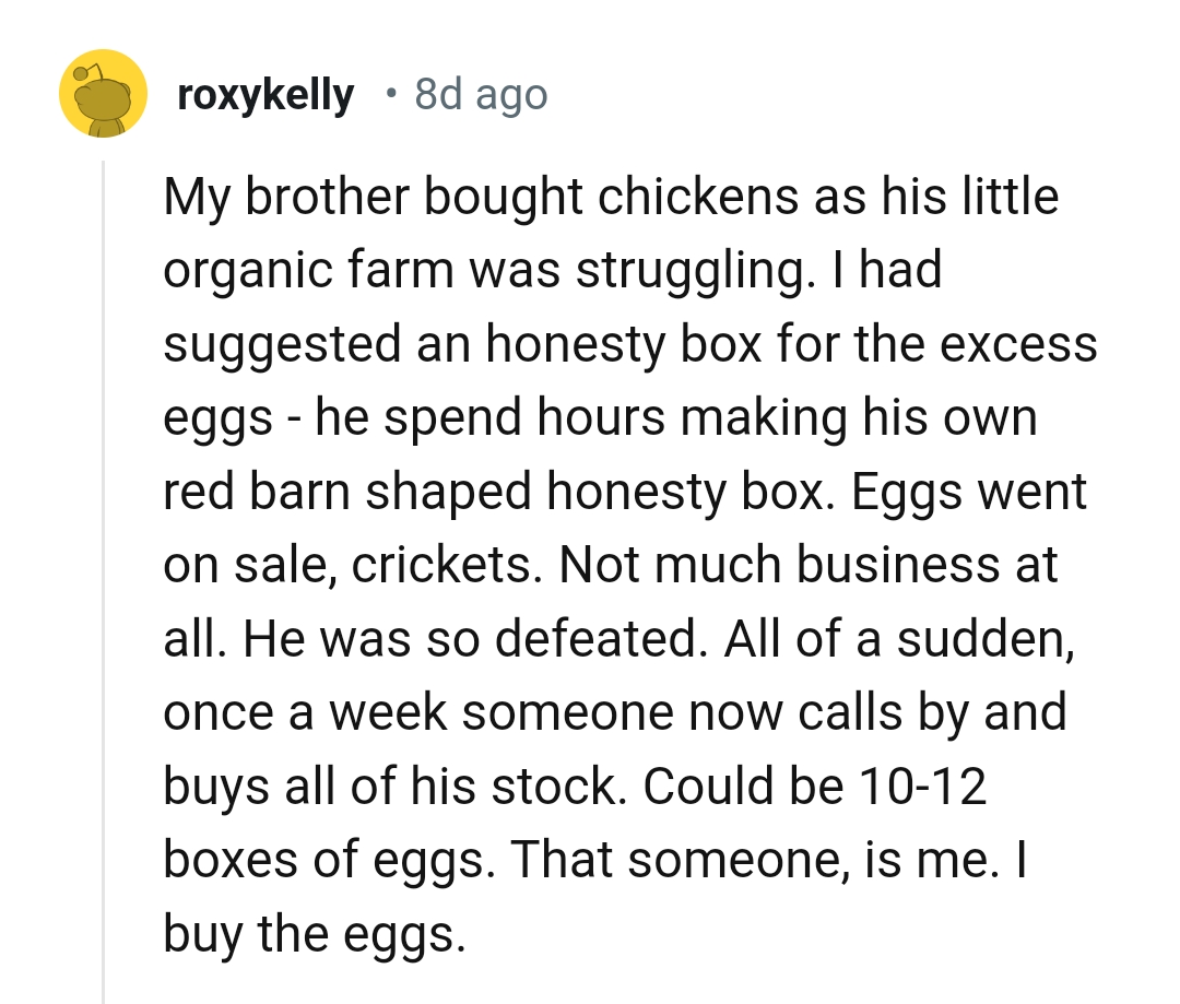 1. An honesty box for excess eggs