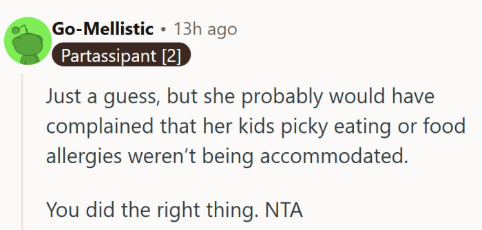 Honestly, she probably would’ve asked for a gluten-free platter next.