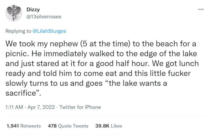 17. The lake wants a sacrifice