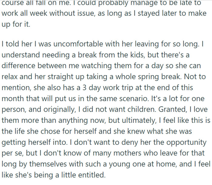 OP and his wife have two children, aged 3 years and 4 months. With a full-time job and a part-time weekend job, OP is already feeling the strain of his schedule.