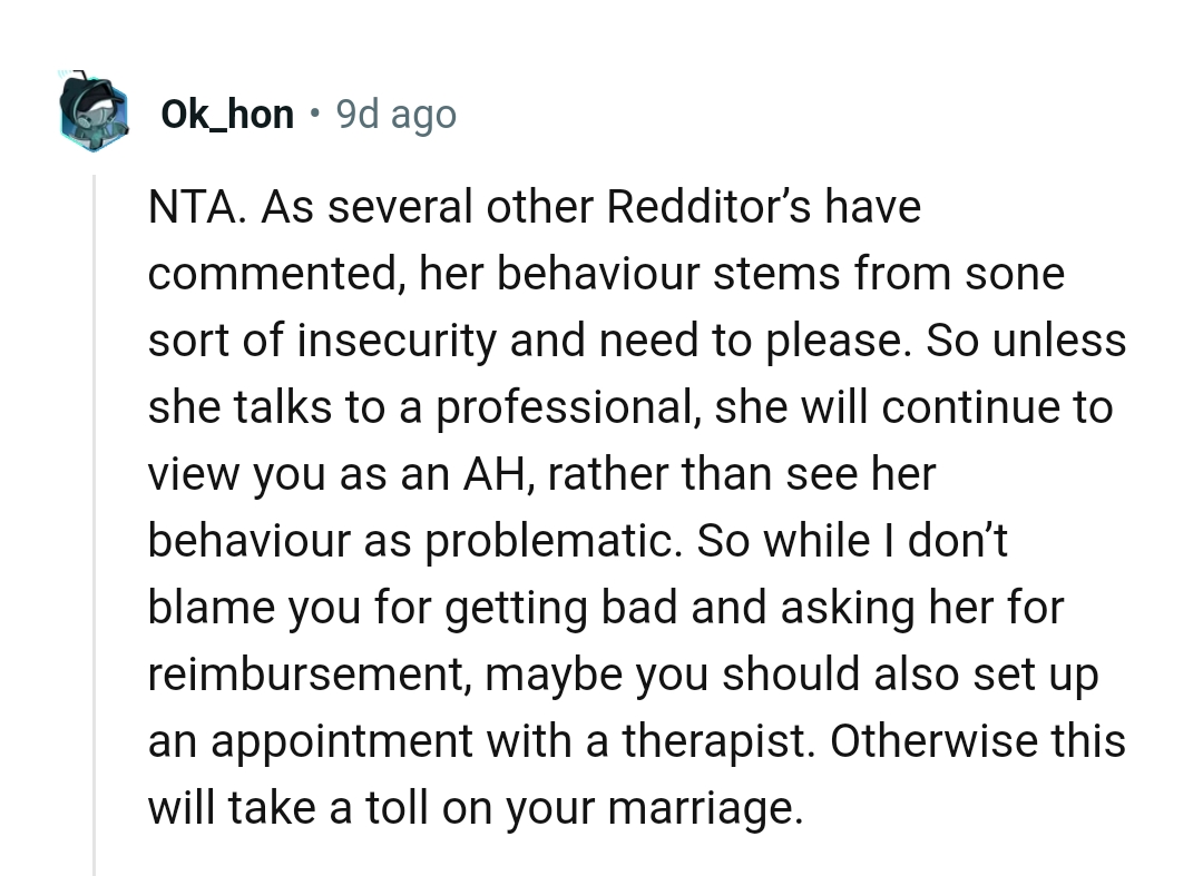 The OP should set up an appointment with a therapist as this is problematic