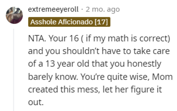 Let the mother figure it out