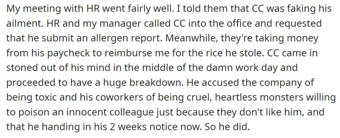 The OP added info about her meeting with HR and said it went well: