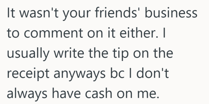 Sometimes the tension is less about the tip and more about who gets to judge it.