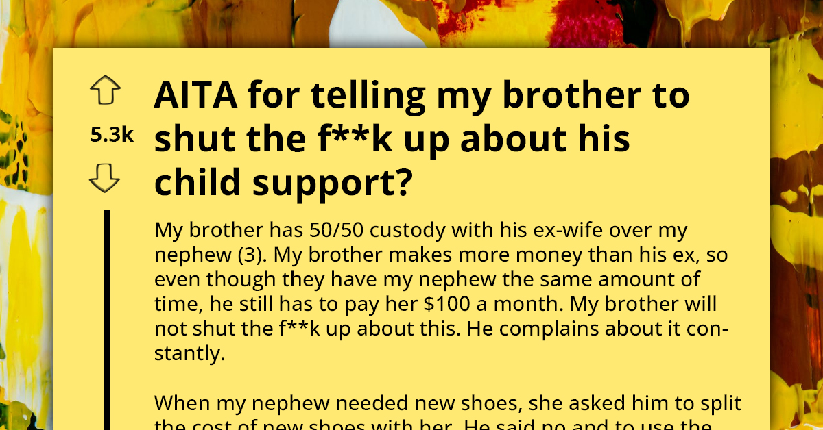 Redditor Can't Stand Brother's Constant Complaints About $100 Child Support He Has To Pay Every Month, Finally Lets It All Out