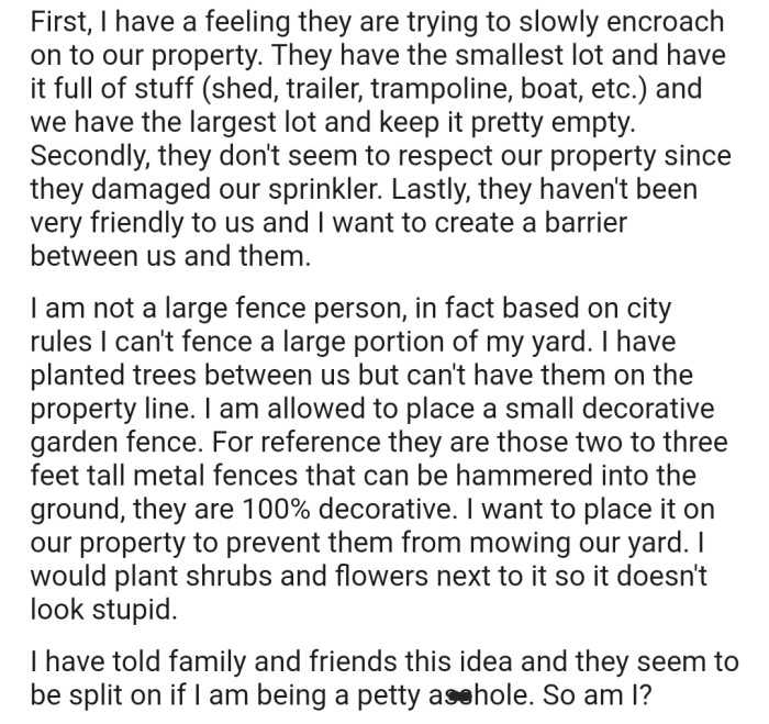 OP Has Noticed That Their Neighbor Is Slowly Encroaching on Their Property