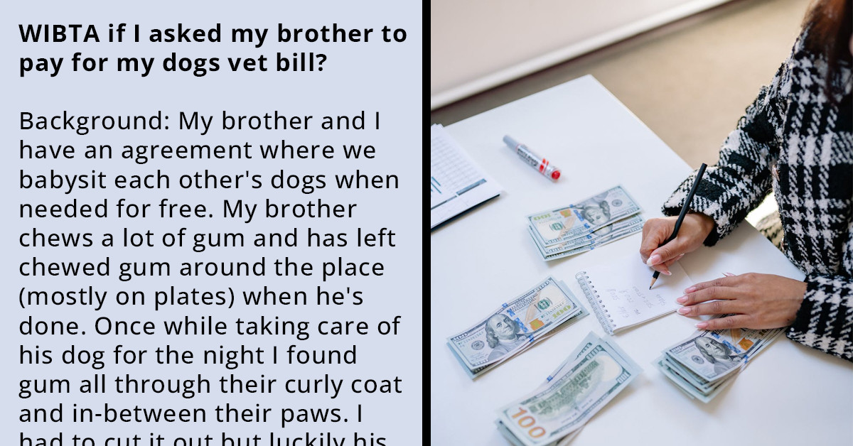 Redditor Wants His Brother To Pay For His Dog's Vet Bills For Getting Gum Removed From Paw
