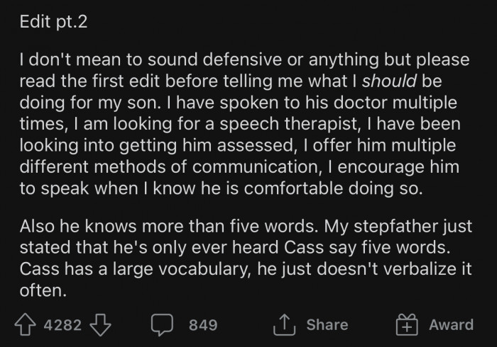 Soon after, OP added a second Edit for more context: