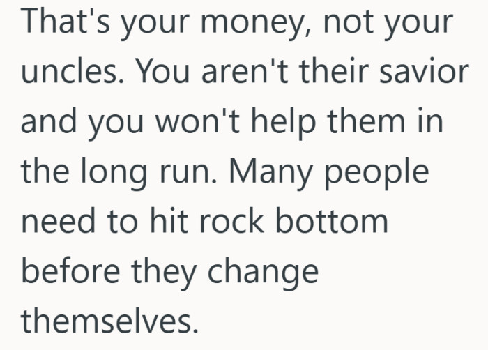 Not being the savior feels cold in the moment, even if it might be the healthier boundary.