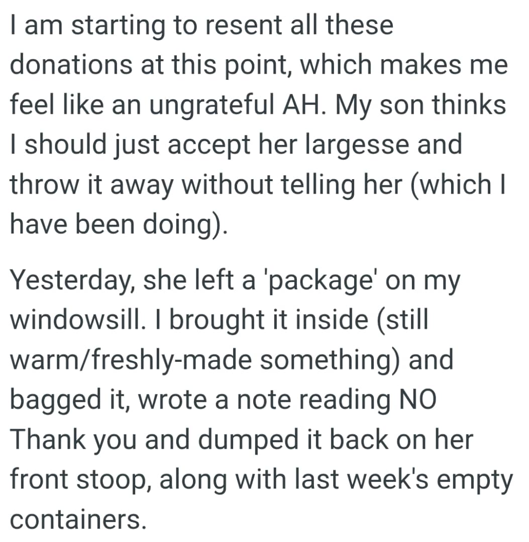 Accepting Her Largesse and Throwing It Away Without Telling Her