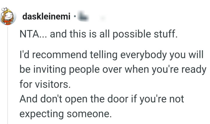 The OP shouldn't open the door if she's not expecting anyone