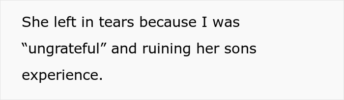 This was her MIL's reaction to her not approving the Italy vacation.