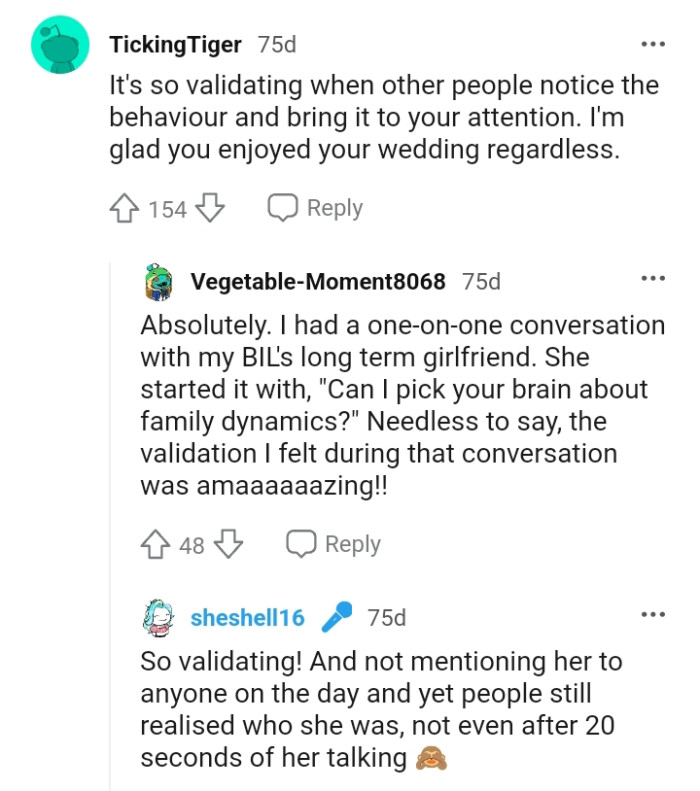 This Redditor is glad the OP enjoyed her wedding regardless