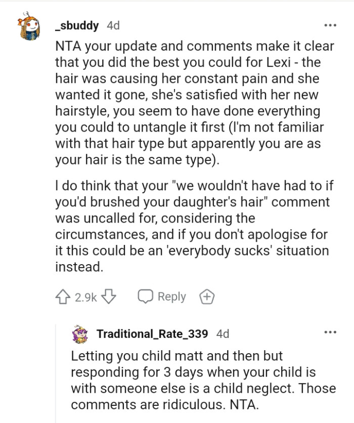 The OP did the best she could for the little girl