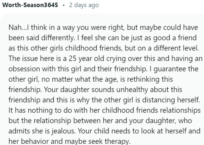 OP's daughter should reflect on her own actions and perhaps consider seeking therapy to address these issues