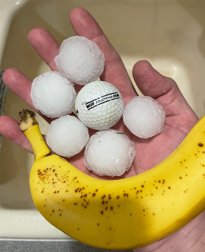 13. There was a hailstorm, and the hailstones were the size of golf balls: