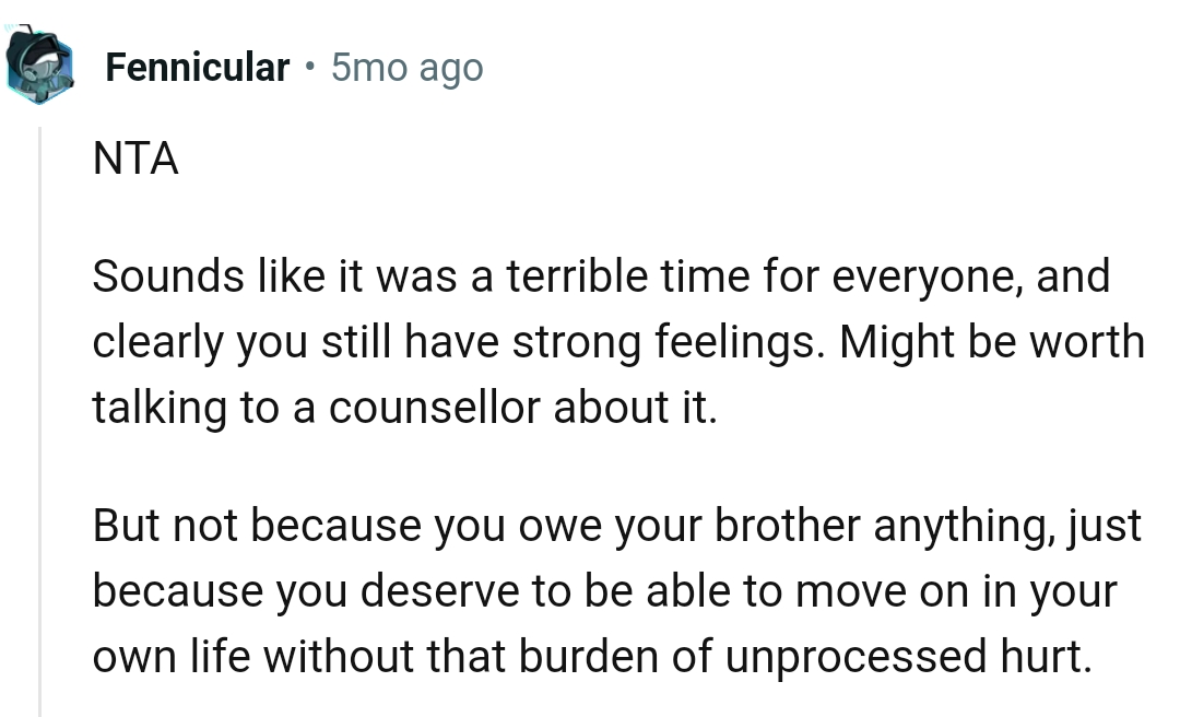 OP doesn't owe her brother anything