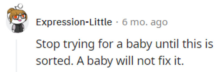 A baby can't fix a marriage
