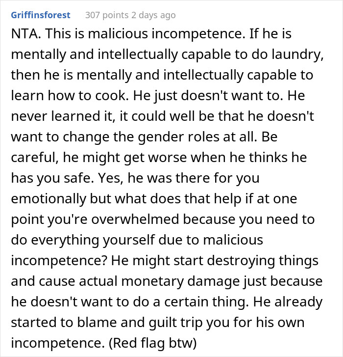 If he can do the dishes and the laundry, he should be able to cook!